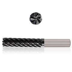 ‎1/2″ Dia. × 1/2″ Shank × 2-1/2″ DOC × 5″ OAL, Sistral, 7 Flute, Variable Helix, Straight, External, Bullnose, Solid End Mill - Exact Tool & Supply