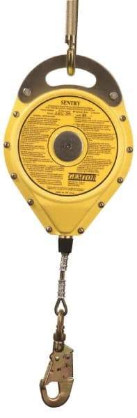 Gemtor - 100' Long, Stainless Steel Cable Self-Retracting Lifeline - 0.187" Diam, Swivel Locking Snap Hook Connector - Exact Tool & Supply