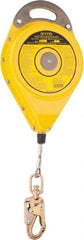 Gemtor - 50' Long, Stainless Steel Cable Self-Retracting Lifeline - 0.187" Diam, Swivel Locking Snap Hook Connector - Exact Tool & Supply