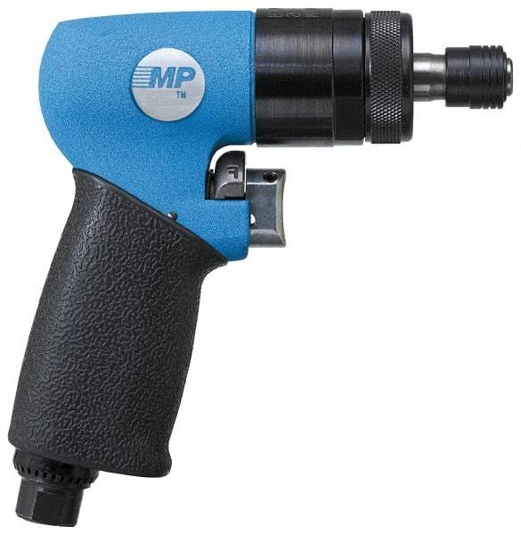 Master Power - 1/4" Bit Holder, 1,100 RPM, Pistol Grip Handle Air Screwdriver - 85 (Soft Pull) & 120 (Hard Slam) In/Lb Torque, 22 CFM - Exact Tool & Supply
