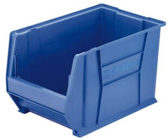 Akro-Mils - 300 Lb. Load Capacity, 20" Deep, Blue Polymer Hopper Stacking Bin - 12" High x 18-3/8" Wide x 20" Long - Exact Tool & Supply