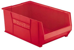 Akro-Mils - 300 Lb. Load Capacity, 29-1/4" Deep, Red Polymer Hopper Stacking Bin - 12" High x 18-3/8" Wide x 29-1/4" Long - Exact Tool & Supply