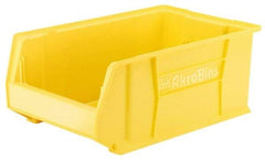 Akro-Mils - 300 Lb. Load Capacity, 29-1/4" Deep, Yellow Polymer Hopper Stacking Bin - 12" High x 18-3/8" Wide x 29-1/4" Long - Exact Tool & Supply