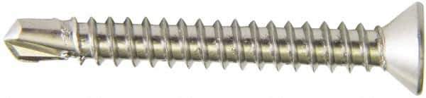 Value Collection - #14, Flat Head, Phillips Drive, 2-1/2" OAL, #3 Point, Self Drilling Screw - Grade 410 Stainless Steel - Exact Tool & Supply