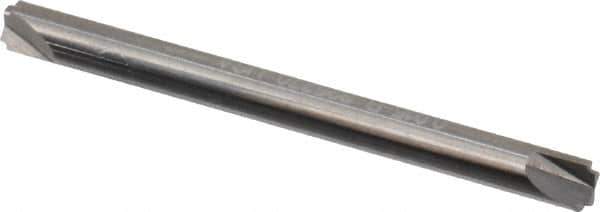 Hertel - 0.015" Radius, 1/8" Mill Diam, 2 Flute Solid Carbide Corner Rounding End Mill - Double End, Uncoated, 1-1/2" OAL, 1/8" Shank Diam - Exact Tool & Supply