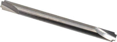 Hertel - 0.02" Radius, 1/8" Mill Diam, 2 Flute Solid Carbide Corner Rounding End Mill - Double End, Uncoated, 1-1/2" OAL, 1/8" Shank Diam - Exact Tool & Supply