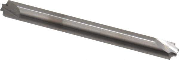 Hertel - 0.046" Radius, 3/16" Mill Diam, 2 Flute Solid Carbide Corner Rounding End Mill - Double End, Uncoated, 2" OAL, 3/16" Shank Diam - Exact Tool & Supply