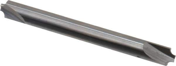 Hertel - 0.072" Radius, 1/4" Mill Diam, 2 Flute Solid Carbide Corner Rounding End Mill - Double End, Uncoated, 2-1/2" OAL, 1/4" Shank Diam - Exact Tool & Supply