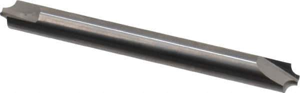 Hertel - 0.078" Radius, 1/4" Mill Diam, 2 Flute Solid Carbide Corner Rounding End Mill - Double End, Uncoated, 2-1/2" OAL, 1/4" Shank Diam - Exact Tool & Supply