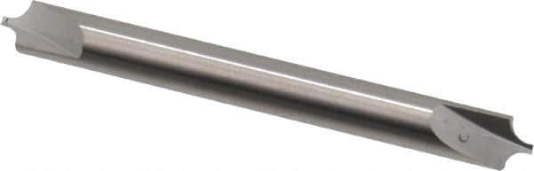 Hertel - 0.1" Radius, 1/4" Mill Diam, 2 Flute Solid Carbide Corner Rounding End Mill - Double End, Uncoated, 2-1/2" OAL, 1/4" Shank Diam - Exact Tool & Supply
