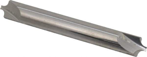 Hertel - 0.118" Radius, 5/16" Mill Diam, 2 Flute Solid Carbide Corner Rounding End Mill - Double End, Uncoated, 2-1/2" OAL, 5/16" Shank Diam - Exact Tool & Supply