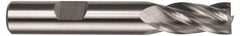 Hertel - 3/8", 2-1/2" LOC, 3/8" Shank Diam, 4-1/4" OAL, 4 Flute, Cobalt Square End Mill - Single End, Uncoated, Spiral Flute, 30° Helix, Centercutting, Right Hand Cut, Right Hand Flute - Exact Tool & Supply