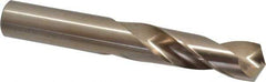 Hertel - 3/4" 135° Spiral Flute Cobalt Screw Machine Drill Bit - Bright Finish, Right Hand Cut, 3-1/8" Flute Length, 5" OAL, Split Point, Straight Shank - Exact Tool & Supply
