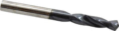 Hertel - 0.242" 135° Spiral Flute Cobalt Screw Machine Drill Bit - TiAlN Finish, Right Hand Cut, 1-3/8" Flute Length, 2-1/2" OAL, Split Point, Straight Shank - Exact Tool & Supply