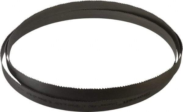 Starrett - 5 to 8 TPI, 12' Long x 1" Wide x 0.035" Thick, Welded Band Saw Blade - Bi-Metal, Toothed Edge, Modified Tooth Set, Contour Cutting - Exact Tool & Supply