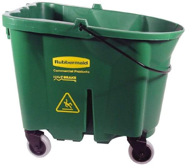 Rubbermaid - 35 Qt Plastic Bucket - 20.1" Long x 17.4" High x 16" Wide, Green - Exact Tool & Supply
