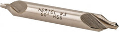 Hertel - #3 Plain Cut 60° Incl Angle High Speed Steel Combo Drill & Countersink - Exact Tool & Supply