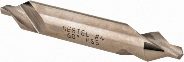 Hertel - #4 Plain Cut 60° Incl Angle High Speed Steel Combo Drill & Countersink - Exact Tool & Supply