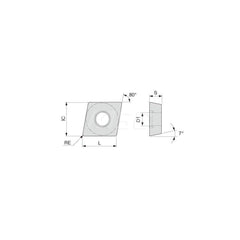 Turning Insert:  CCGT5.52.20R-W08 SH730,  Solid Carbide TiAlN Finish,  Right Hand,  0.0040″ Corner Radius,  80.0 &deg N/A Diamond,  Series  CCGT