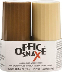 Office Snax - Salt and Pepper Shaker Set - 4 Ounce Salt and 1.5 Ounce Pepper - Exact Tool & Supply
