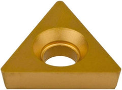 Hertel - TPCB221 Grade HC620B Carbide Boring Insert - TIN/TIC/TICN/TIN Finish, 60° Triangle, 11° Relief Angle, 1/4" Inscr Circle, 3/32" Thick, 1/64" Corner Radius - Exact Tool & Supply