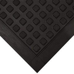 Wearwell - 5' Long x 2' Wide x 5/8" Thick, Anti-Fatigue Modular Matting Ramp Edge - Female, 1 Interlocking Side, Black, For Dry Areas, Series 502 - Exact Tool & Supply