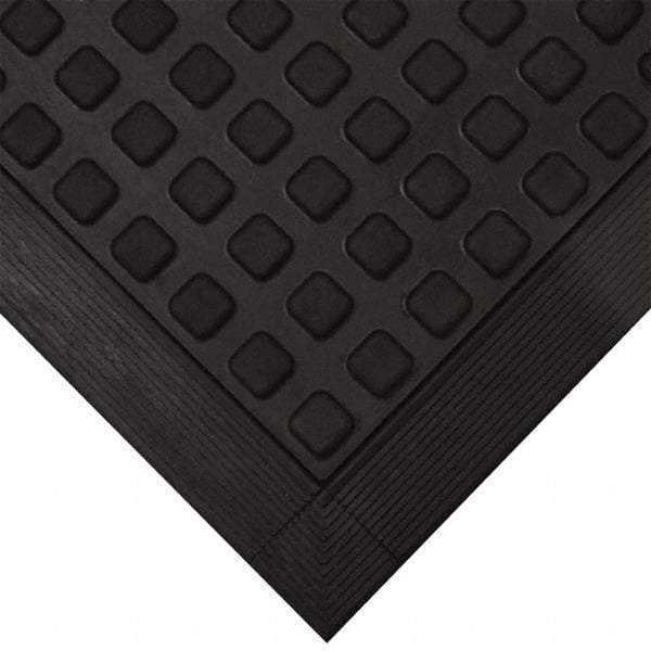 Wearwell - 5' Long x 3' Wide x 5/8" Thick, Anti-Fatigue Modular Matting Tiles - Black, For Dry Areas, Series 502 - Exact Tool & Supply