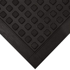 Wearwell - 5' Long x 3' Wide x 5/8" Thick, Anti-Fatigue Modular Matting Ramp Edge - Female, 1 Interlocking Side, Black, For Dry Areas, Series 502 - Exact Tool & Supply