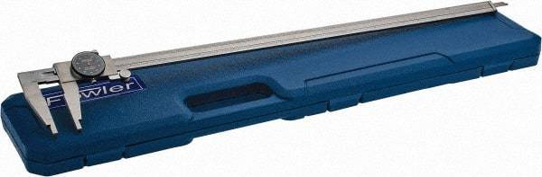 Fowler - 0" to 24" Range, 0.001" Graduation, 0.1" per Revolution, Dial Caliper - Black Face, 3.375" Jaw Length - Exact Tool & Supply