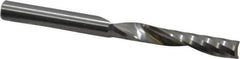 Onsrud - 1/4" Cutting Diam x 1-1/2" Length of Cut, 1 Flute, Upcut Spiral Router Bit - Uncoated, Right Hand Cut, Solid Carbide, 3" OAL x 1/4" Shank Diam, Single Edge, 21° Helix Angle - Exact Tool & Supply