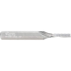 Onsrud - 1/8" Cutting Diam x 1/2" Length of Cut, 1 Flute, Upcut Spiral Router Bit - Uncoated, Right Hand Cut, Solid Carbide, 2" OAL x 1/4" Shank Diam, Single Edge, 21° Helix Angle - Exact Tool & Supply