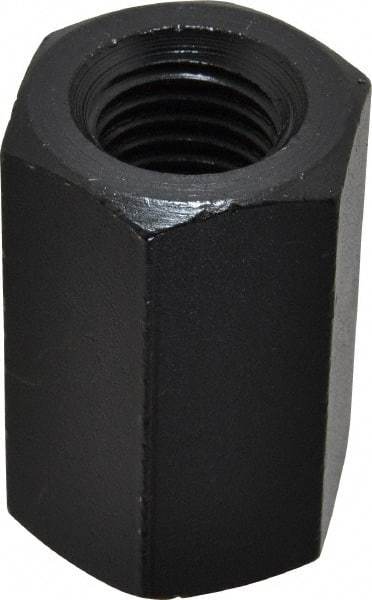 Gibraltar - 7/8-9 UNC, 2-1/4" OAL Steel Standard Coupling Nut - Black Oxide Coated, 1-7/16" Width Across Flats - Exact Tool & Supply