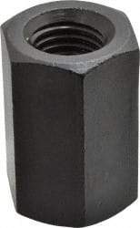 Gibraltar - 1-8 UNC, 2-1/2" OAL Steel Standard Coupling Nut - Black Oxide Coated, 1-5/8" Width Across Flats - Exact Tool & Supply