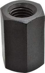 Gibraltar - 1-8 UNC, 2-1/2" OAL Steel Standard Coupling Nut - Black Oxide Coated, 1-5/8" Width Across Flats - Exact Tool & Supply