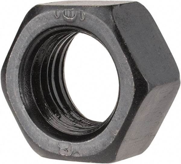 Gibraltar - 7/8-9 UNC Steel Right Hand Heavy Hex Nut - 1-5/16" Across Flats, 3/4" High, Black Oxide Finish - Exact Tool & Supply