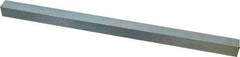 Made in USA - 12" Long x 5/8" High x 5/8" Wide, Zinc-Plated Undersized Key Stock - C1018 Steel - Exact Tool & Supply