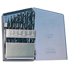 ‎1/16-1/2 RHS / RHC HSS 135 Degree Split Point Heavy Duty Jobber Length Drill Set - Steam Oxide - Exact Tool & Supply