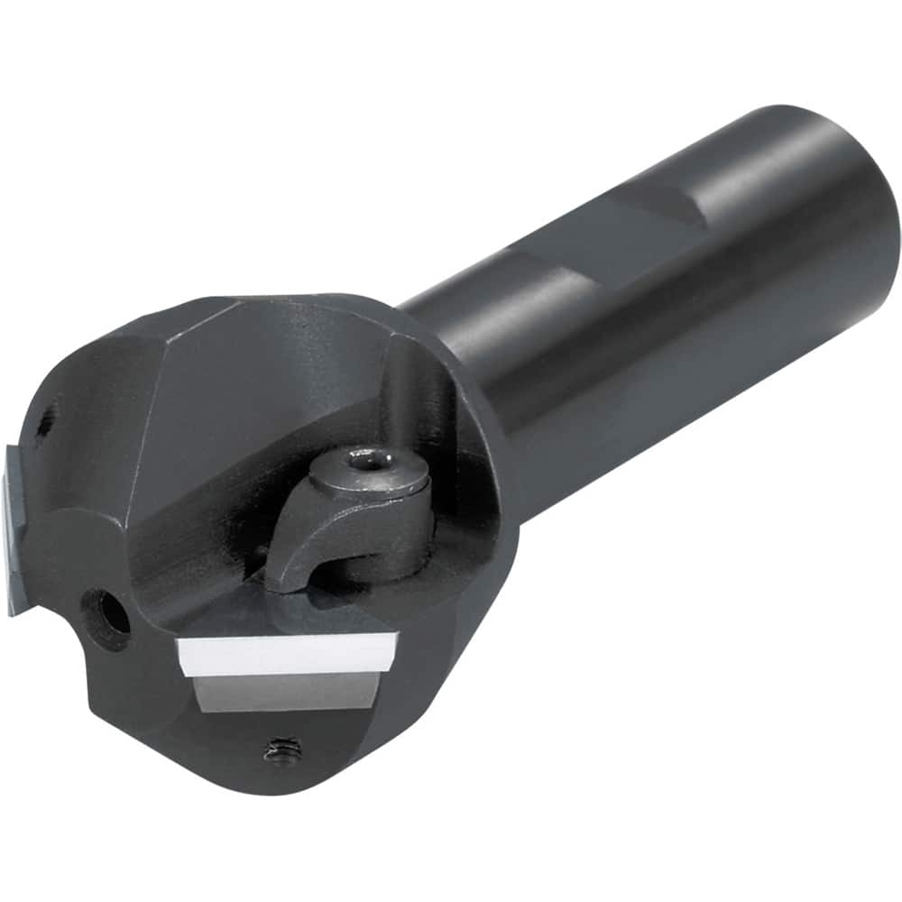 Kyocera - 45° Lead Angle, 1-1/2" Cut Diam, 3/4" Shank Diam, Indexable & Chamfer End Mill - Exact Tool & Supply