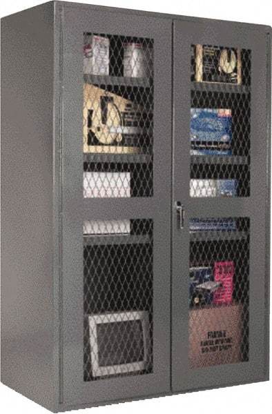 Durham - 4 Shelf Visible Storage Cabinet - Steel, 36" Wide x 18" Deep x 72" High, Gray - Exact Tool & Supply