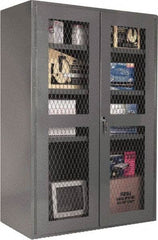 Durham - 4 Shelf Visible Storage Cabinet - Steel, 36" Wide x 18" Deep x 72" High, Gray - Exact Tool & Supply