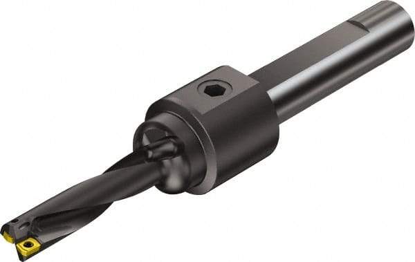 Sandvik Coromant - 2.362" Max Drill Depth, 4xD, 0.562" Diam, Indexable Insert Drill - 2 Inserts, 3/4" Shank Diam, Flange Shank - Exact Tool & Supply