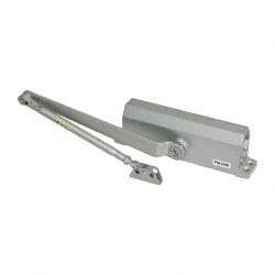 Falcon - 36" Door Width, Light-Duty ADA Complaint Door Closer Manual Damper - Aluminum Finish - Exact Tool & Supply