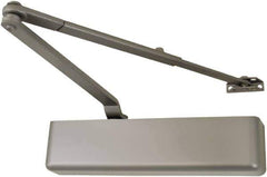 Falcon - 48" Door Width, Medium-Duty Multi-Sized Door Closer to Full Cover Manual Damper - Aluminum Finish - Exact Tool & Supply