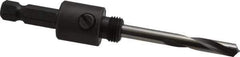 Starrett - 9/16 to 1-3/16" Tool Diam Compatibility, Straight Shank, Carbide-Tipped Integral Pilot Drill, Hole Cutting Tool Arbor - 3/8" Min Chuck, Hex Shank Cross Section, Threaded Shank Attachment, For SH, DH, CT & D Hole Saws - Exact Tool & Supply