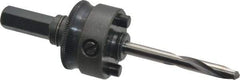 Starrett - 1-1/4 to 8-9/32" Tool Diam Compatibility, Straight Shank, Carbide-Tipped Integral Pilot Drill, Hole Cutting Tool Arbor - 1/2" Min Chuck, Hex Shank Cross Section, Threaded Shank Attachment, For SH, DH, CT & D Hole Saws - Exact Tool & Supply