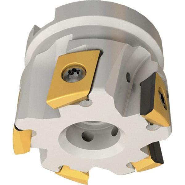 Iscar - 6 Inserts, 63mm Cut Diam, 22mm Arbor Diam, 14mm Max Depth of Cut, Indexable Square-Shoulder Face Mill - 0/90° Lead Angle, 40mm High, T290 FLN-15 Insert Compatibility, Through Coolant, Series SumoMill - Exact Tool & Supply