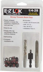 E-Z LOK - 20 Inserts, 1/4-28 UNF, Carbon Steel, Thread Repair Kit - 0.375" Insert Length - Exact Tool & Supply
