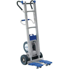 Wesco Industrial Products - 725 Lb Capacity 63" OAH Stair Climbing Battery Powered Hand Truck - Ergonomic Dual Grip Handle, Aluminum, Microcellular Wheels - Exact Tool & Supply