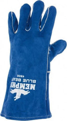 MCR Safety - Size L Jersey Lined Cowhide Welding Glove - Blue, Left Hand - Exact Tool & Supply