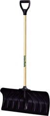 UnionTools - 24 Inch Wide Blade x 11 Inch High Blade Pusher Snow Shovel - 45 Inch Long Hardwood Handle - Exact Tool & Supply